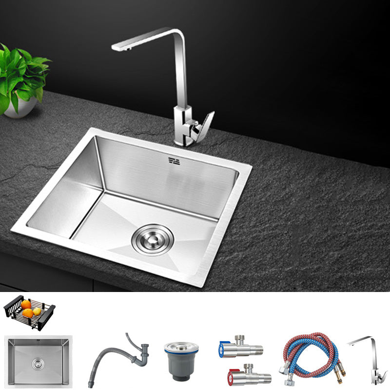 Contemporary Style Kitchen Sink Stainless Steel Rectangle Drop-In Kitchen Sink