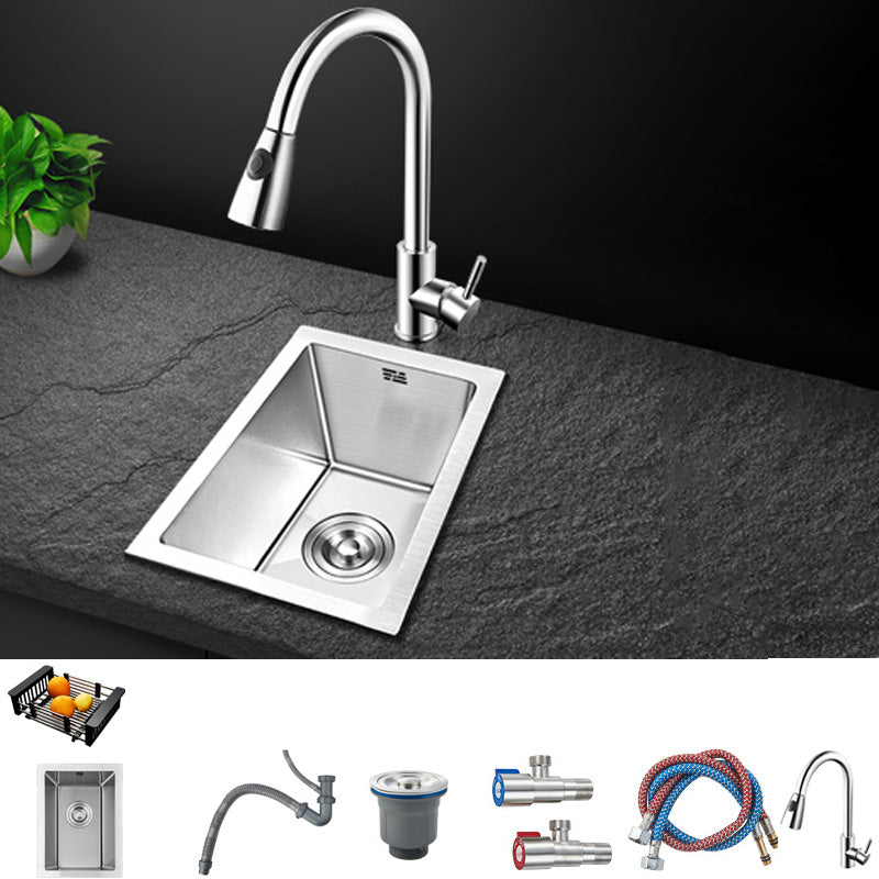 Contemporary Style Kitchen Sink Stainless Steel Rectangle Drop-In Kitchen Sink