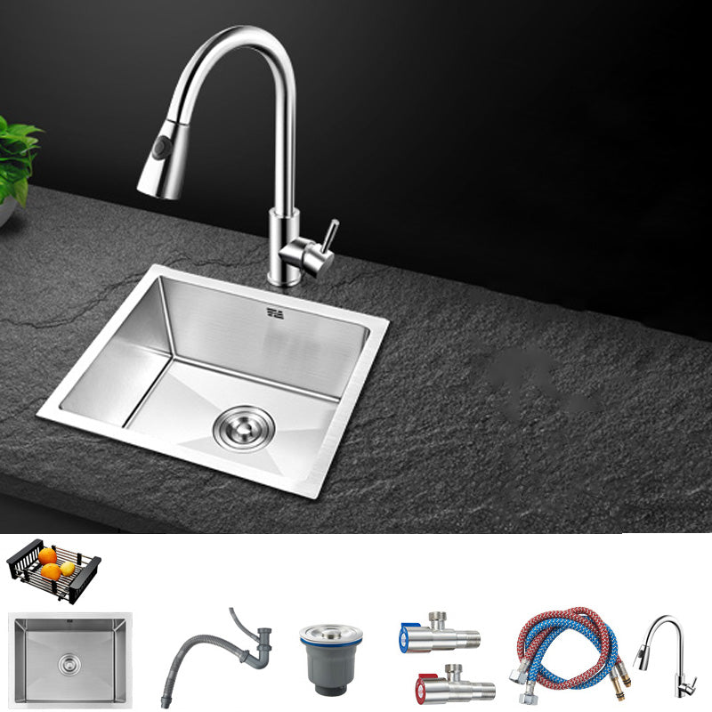 Contemporary Style Kitchen Sink Stainless Steel Rectangle Drop-In Kitchen Sink