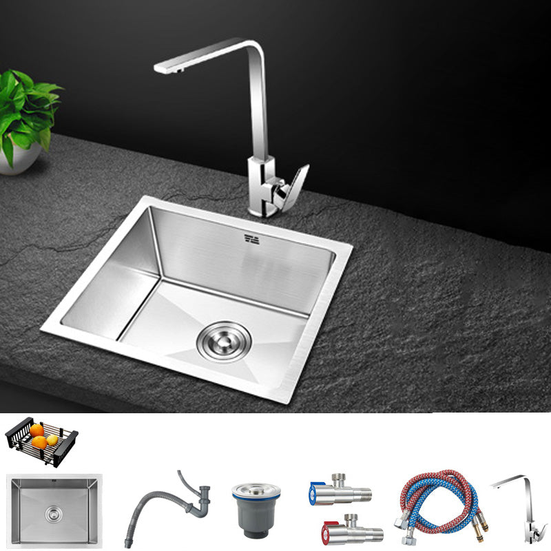 Contemporary Style Kitchen Sink Stainless Steel Rectangle Drop-In Kitchen Sink