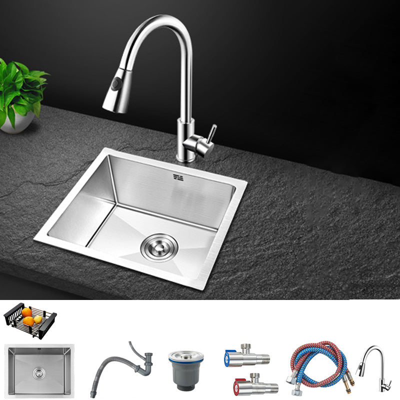 Contemporary Style Kitchen Sink Stainless Steel Rectangle Drop-In Kitchen Sink