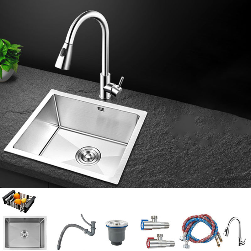 Contemporary Style Kitchen Sink Stainless Steel Rectangle Drop-In Kitchen Sink