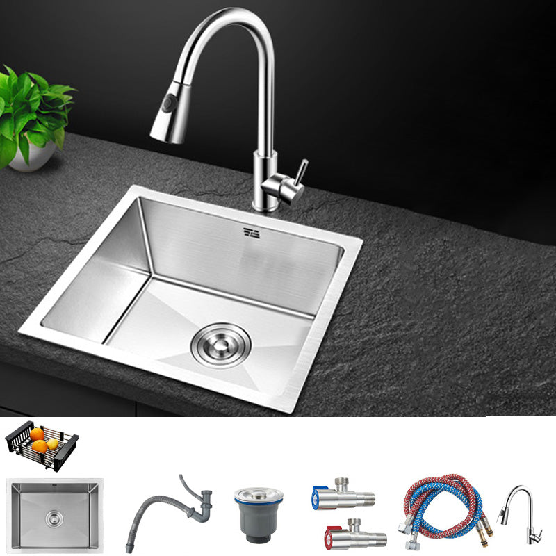 Contemporary Style Kitchen Sink Stainless Steel Rectangle Drop-In Kitchen Sink