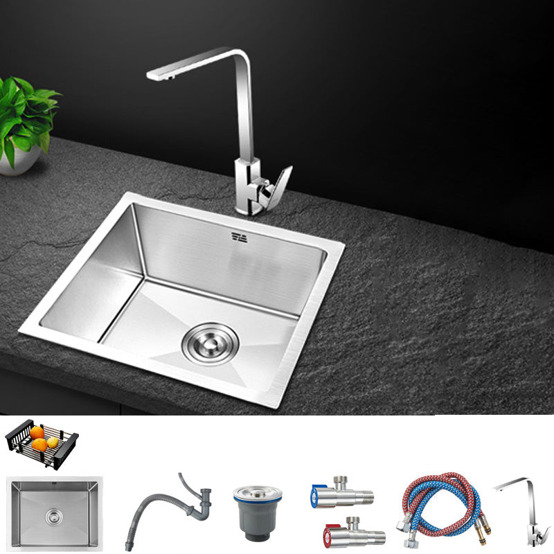 Contemporary Style Kitchen Sink Stainless Steel Rectangle Drop-In Kitchen Sink