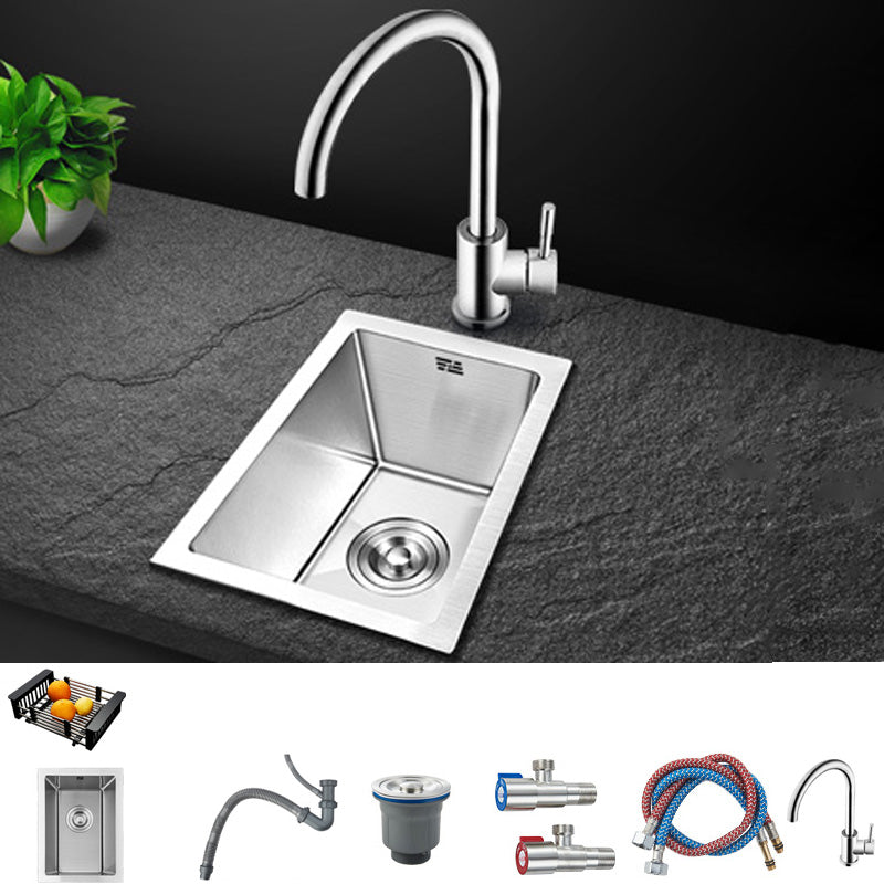 Contemporary Style Kitchen Sink Stainless Steel Rectangle Drop-In Kitchen Sink