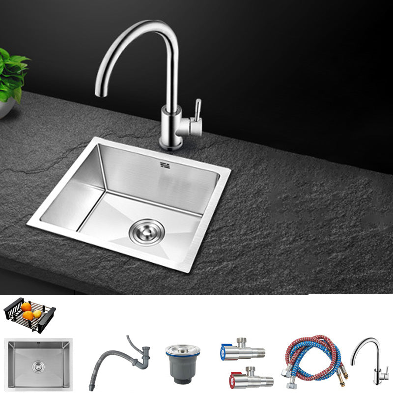 Contemporary Style Kitchen Sink Stainless Steel Rectangle Drop-In Kitchen Sink