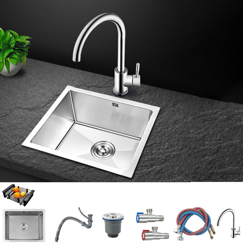 Contemporary Style Kitchen Sink Stainless Steel Rectangle Drop-In Kitchen Sink