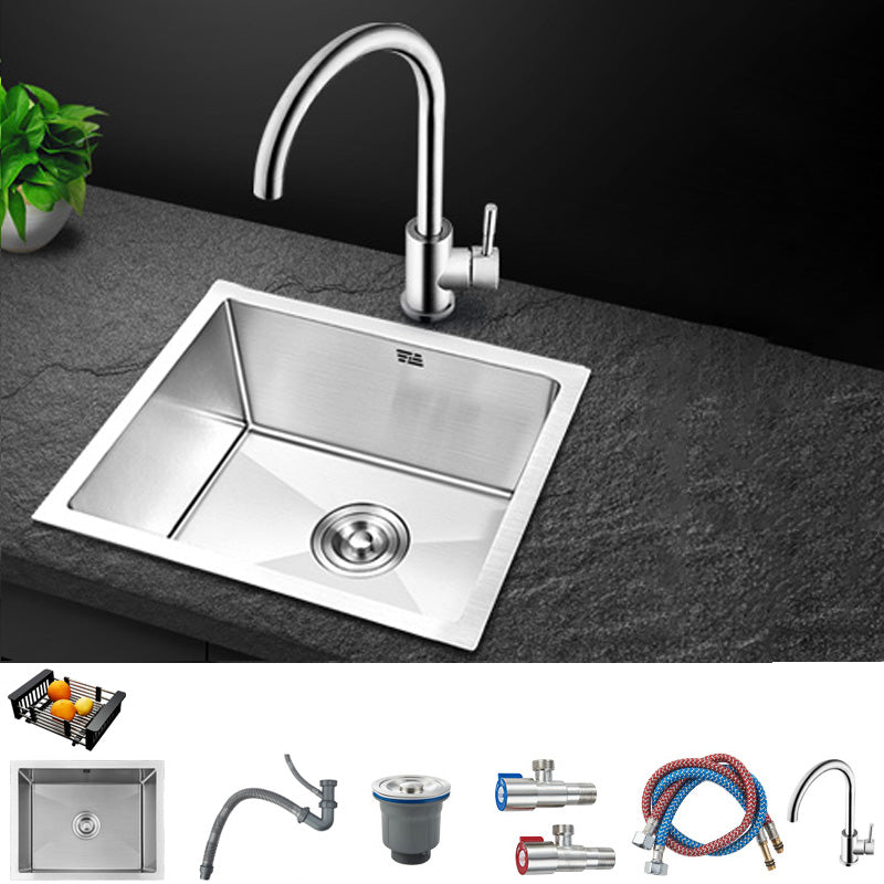 Contemporary Style Kitchen Sink Stainless Steel Rectangle Drop-In Kitchen Sink