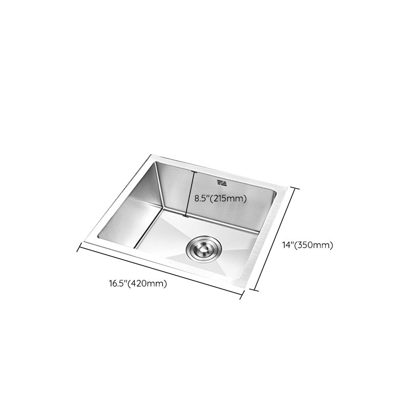 Contemporary Style Kitchen Sink Stainless Steel Rectangle Drop-In Kitchen Sink