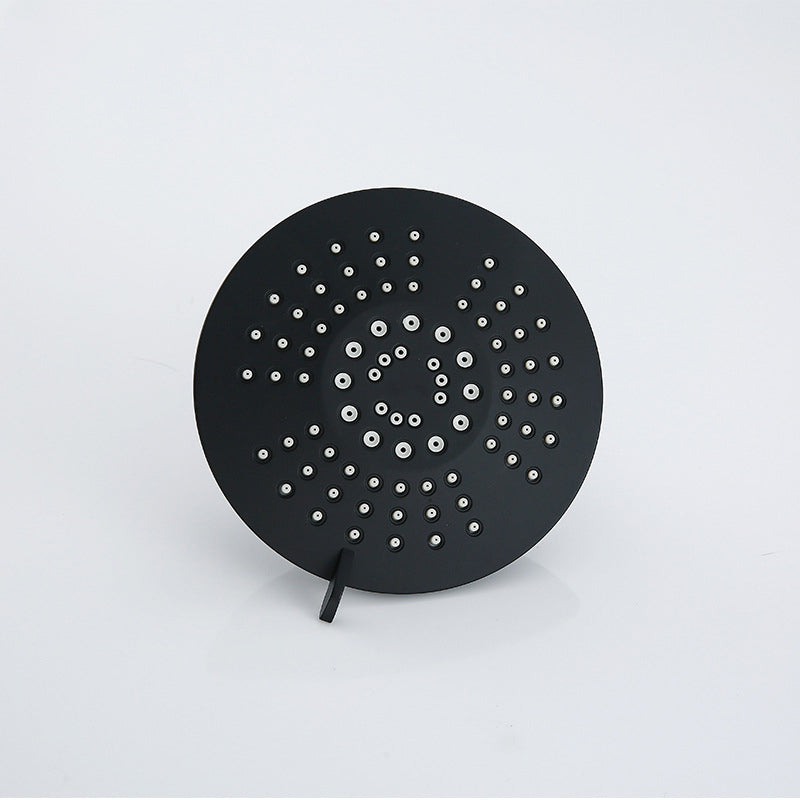 Round Fixed Shower Head Matte Black 5-Spray Patterns Wall-Mount Shower Head