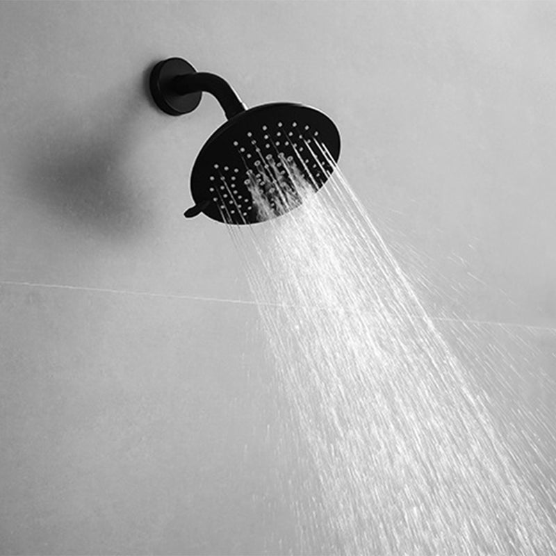 Round Fixed Shower Head Matte Black 5-Spray Patterns Wall-Mount Shower Head