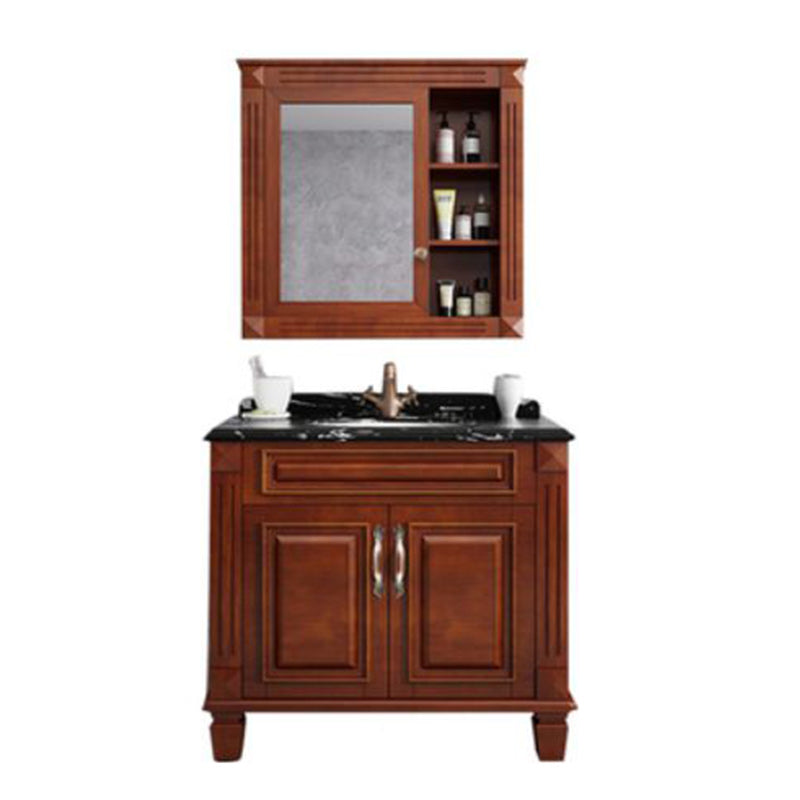 Traditional Wooden Sink Vanity Mirror Cabinet Vanity Cabinet with Storage Shelving