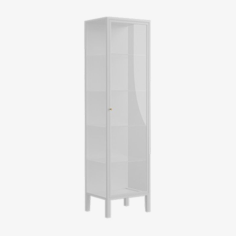 Modern Metal Standard Curio Cabinet Glass Doors Display Cabinet for Living Room