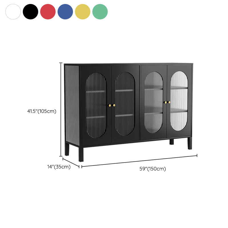 Modern Metal Curio Cabinet Glass Doors Display Cabinet for Living Room