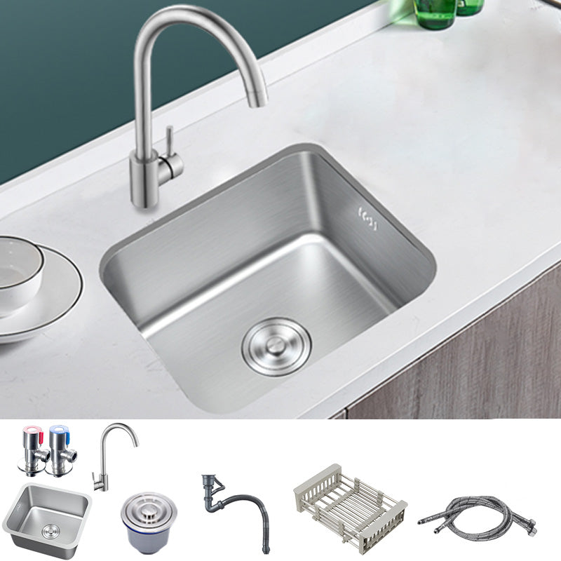 Contemporary Style Kitchen Sink Stainless Steel Rectangle Undermount Kitchen Sink