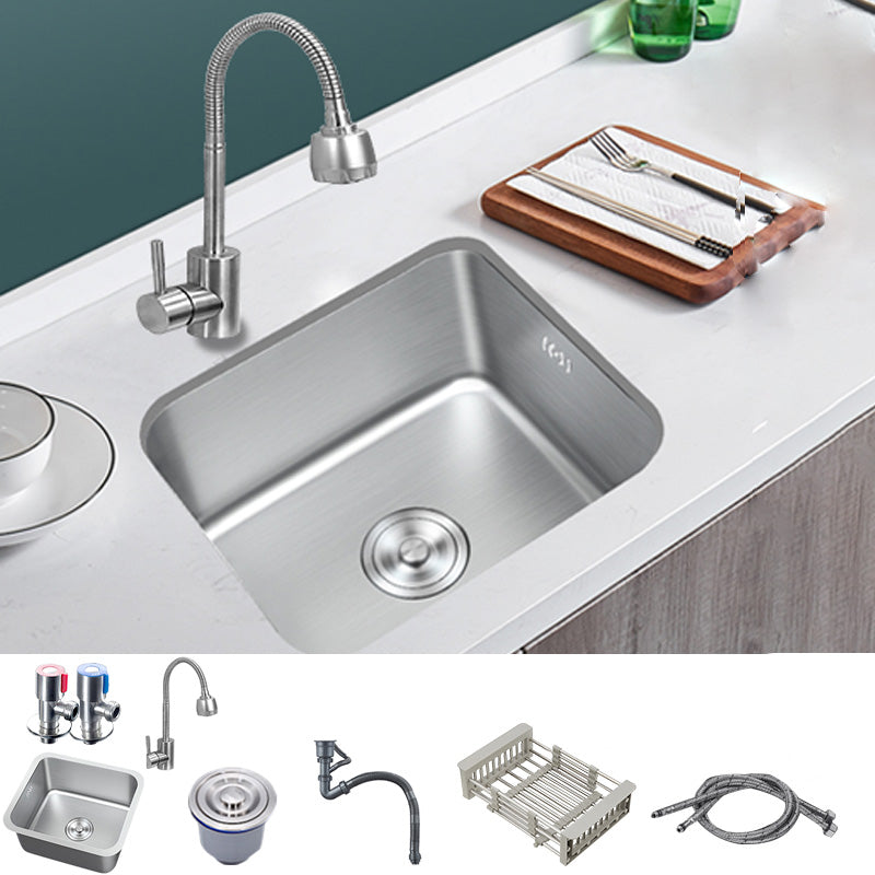 Contemporary Style Kitchen Sink Stainless Steel Rectangle Undermount Kitchen Sink