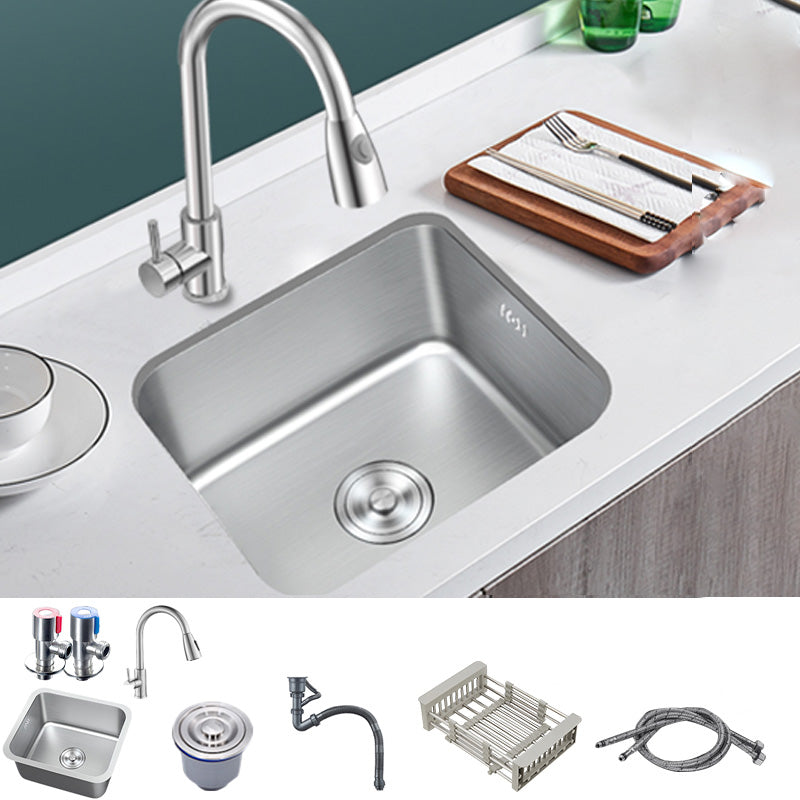 Contemporary Style Kitchen Sink Stainless Steel Rectangle Undermount Kitchen Sink