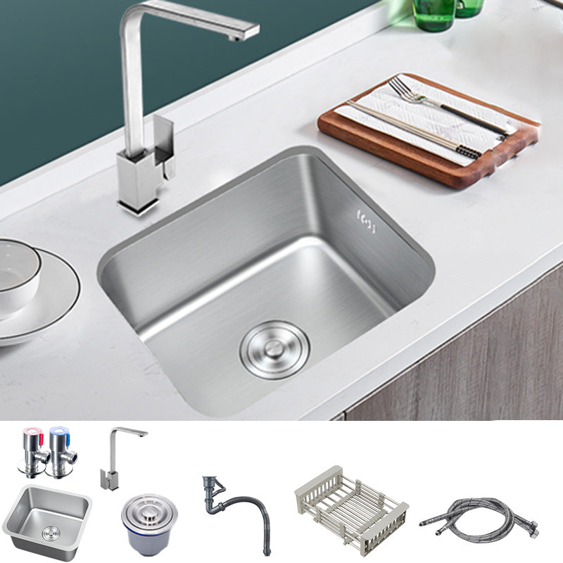 Contemporary Style Kitchen Sink Stainless Steel Rectangle Undermount Kitchen Sink