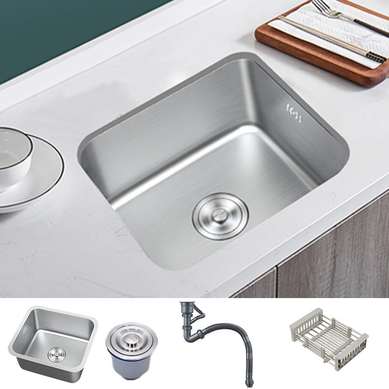 Contemporary Style Kitchen Sink Stainless Steel Rectangle Undermount Kitchen Sink