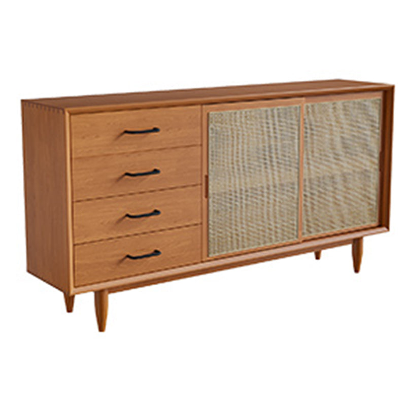 Modern Style Buffet Sideboard Solid Wood Sideboard with Cabinets and Drawers