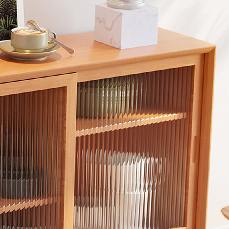 Modern Style Buffet Sideboard Solid Wood Sideboard with Cabinets and Drawers