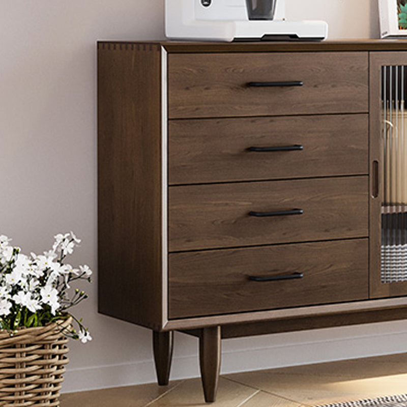 Modern Style Buffet Sideboard Solid Wood Sideboard with Cabinets and Drawers