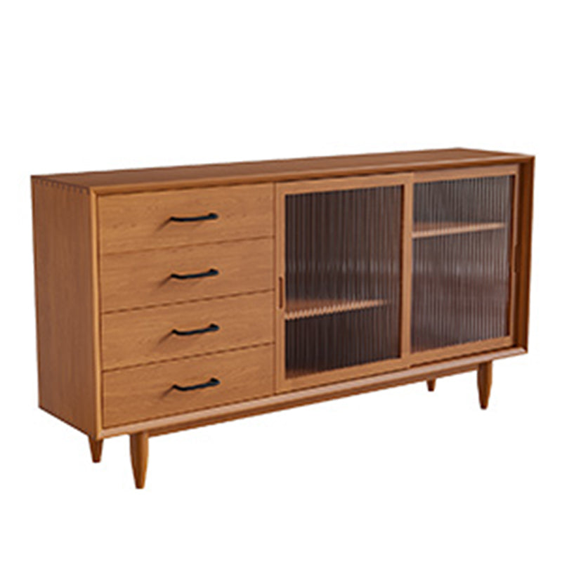 Modern Style Buffet Sideboard Solid Wood Sideboard with Cabinets and Drawers