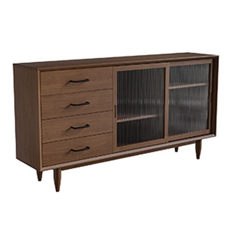 Modern Style Buffet Sideboard Solid Wood Sideboard with Cabinets and Drawers