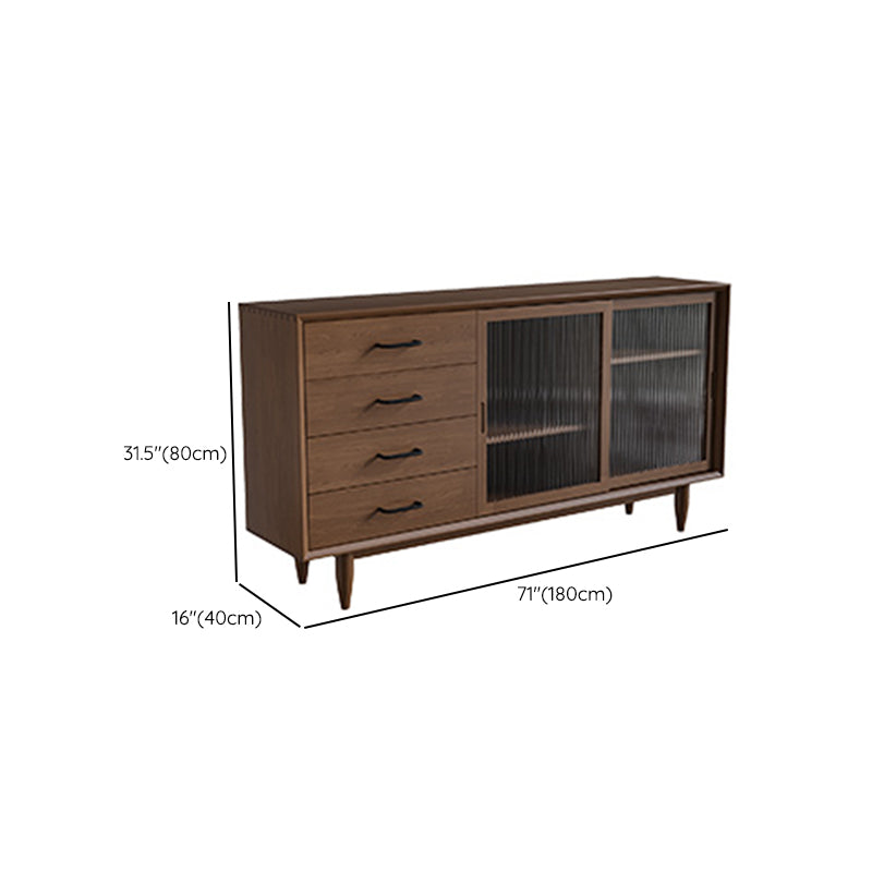 Modern Style Buffet Sideboard Solid Wood Sideboard with Cabinets and Drawers