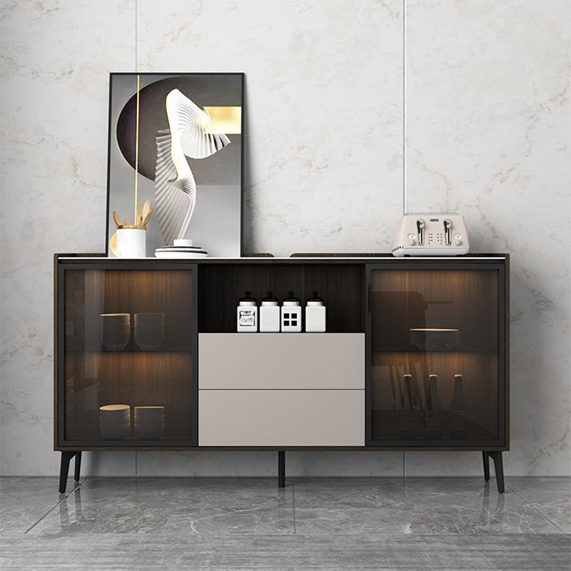 Modern Buffet Sideboard Stone Sideboard with Cabinets and Drawers