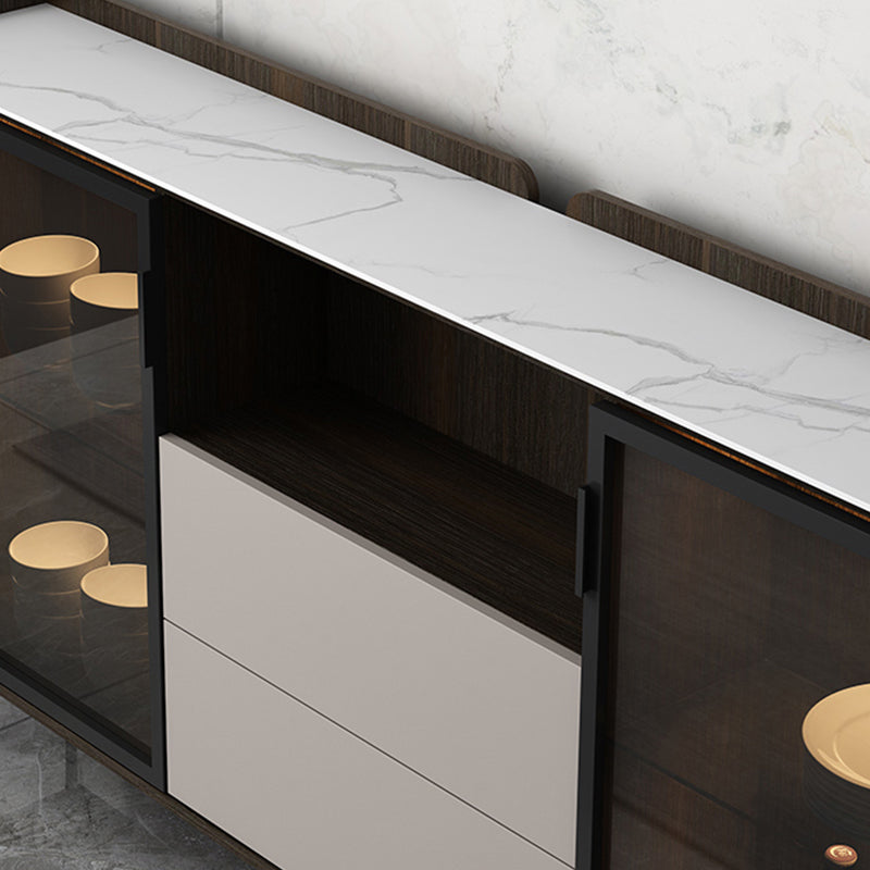 Modern Buffet Sideboard Stone Sideboard with Cabinets and Drawers