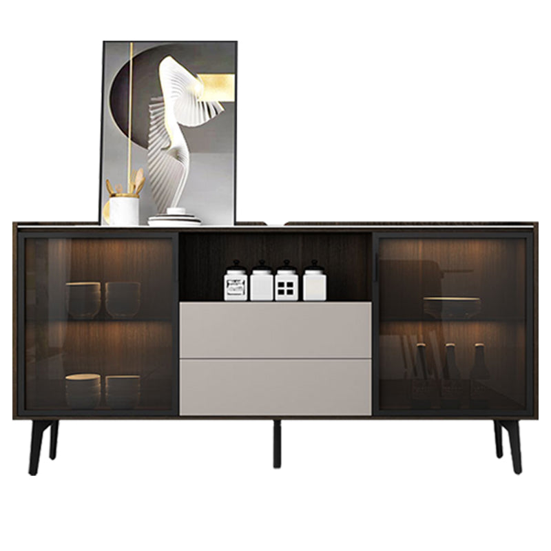 Modern Buffet Sideboard Stone Sideboard with Cabinets and Drawers