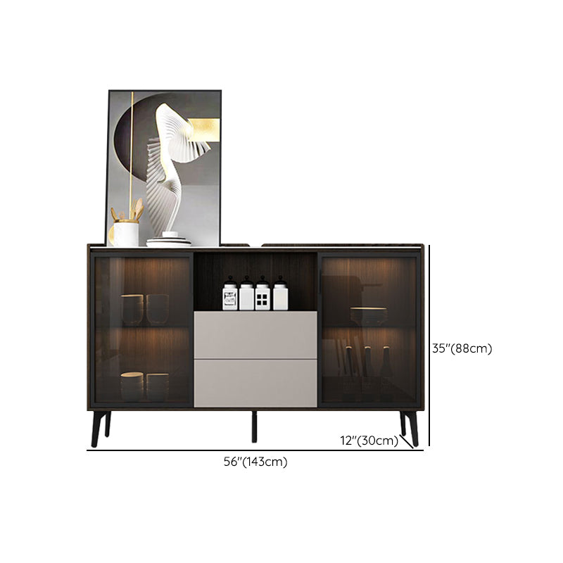 Modern Buffet Sideboard Stone Sideboard with Cabinets and Drawers