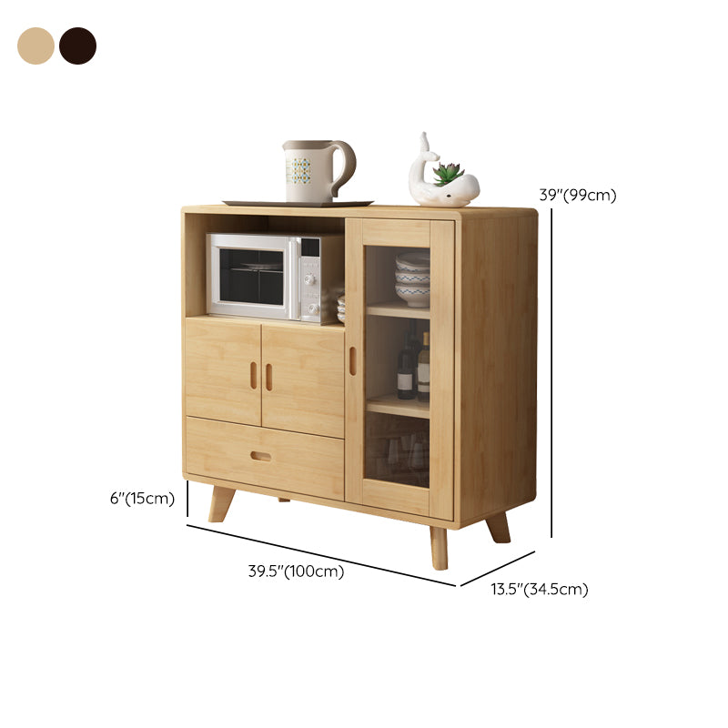 Modern Style Dining Buffet Solid Wood 39-inch Sideboard with Cabinets and Drawers