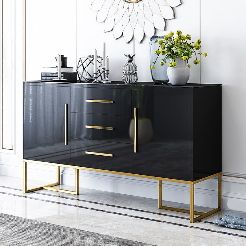 Glam Buffet Sideboard Cabinets Mirrored 3 Drawers and 2 Doors Dining Buffet