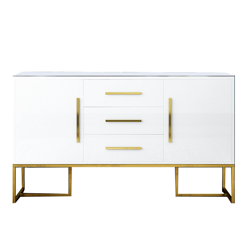 Glam Buffet Sideboard Cabinets Mirrored 3 Drawers and 2 Doors Dining Buffet