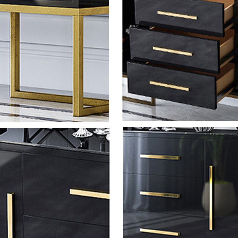 Glam Buffet Sideboard Cabinets Mirrored 3 Drawers and 2 Doors Dining Buffet