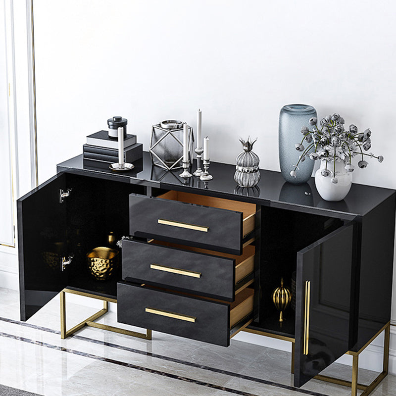 Glam Buffet Sideboard Cabinets Mirrored 3 Drawers and 2 Doors Dining Buffet