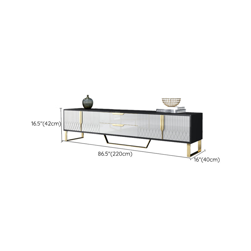 Glass TV Media Console Glam Media Console TV Stand with Drawers