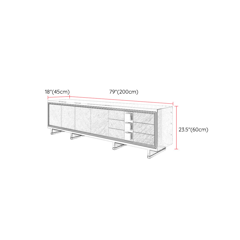 Glam TV Media Console Wood Media Console TV Stand with 3 Drawers