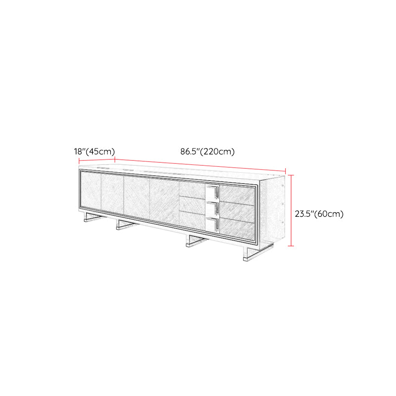 Glam TV Media Console Wood Media Console TV Stand with 3 Drawers