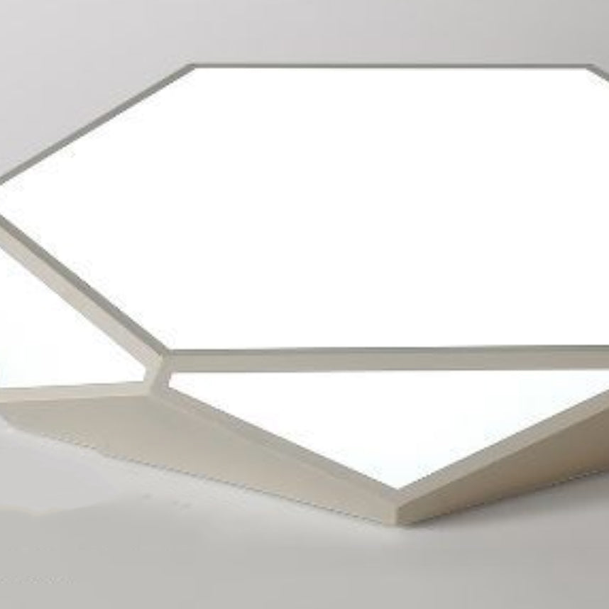 Contemporary 1 - Light Flush Mount in Matte White Geometric LED Ceiling Flush