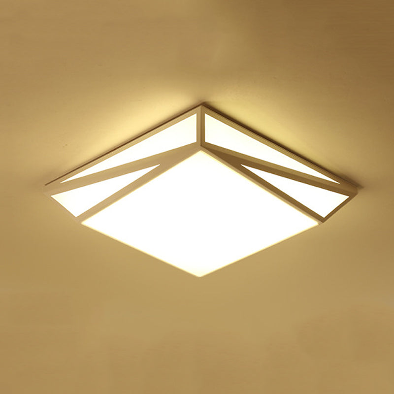 Square 1 - Light Flush Mount in White Iron and Acrylic Ceiling Mount