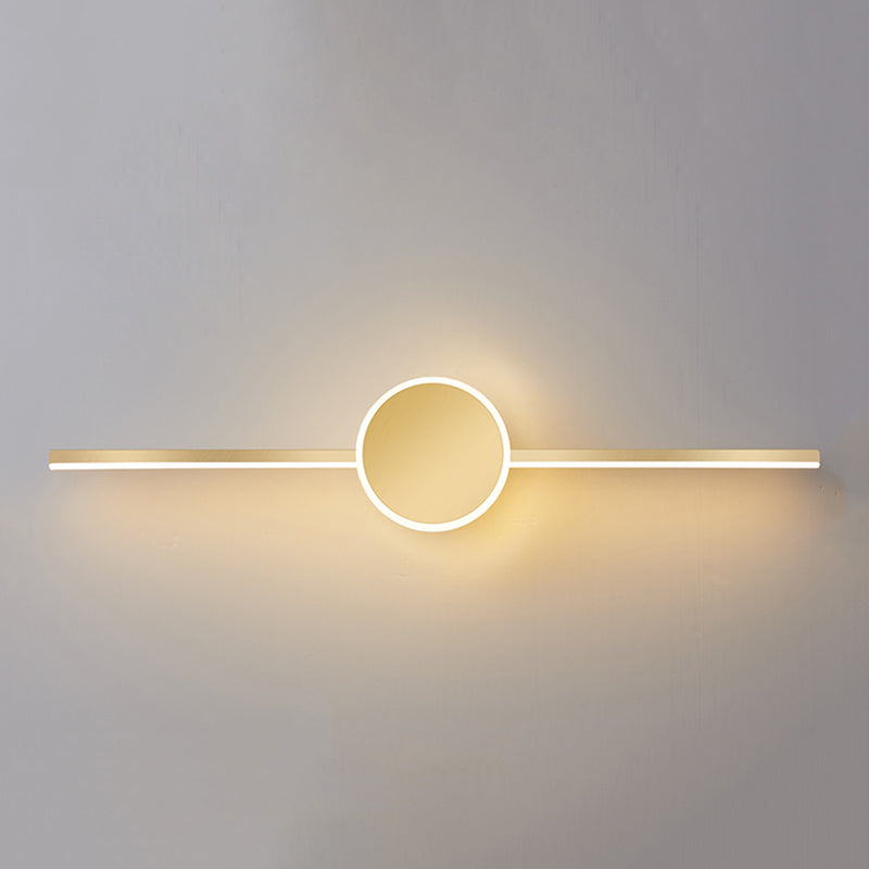 Minimalism LED Mirror Lamp Metal Vanity Light Fixtures in Gold for Bathroom