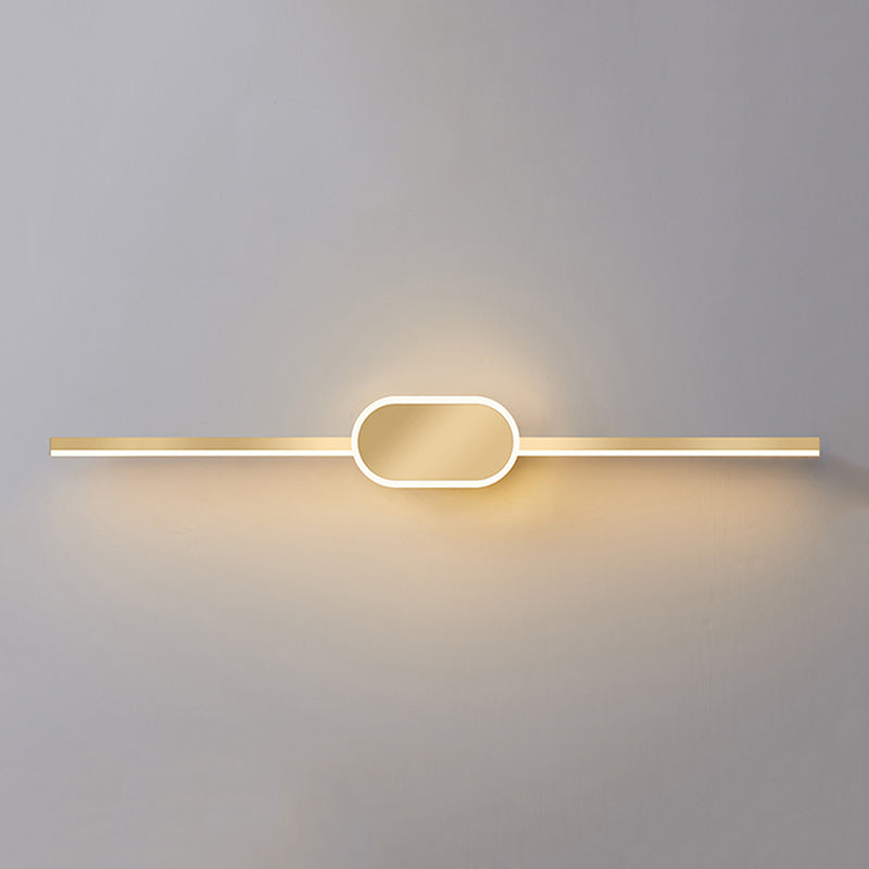 Minimalism LED Mirror Lamp Metal Vanity Light Fixtures in Gold for Bathroom