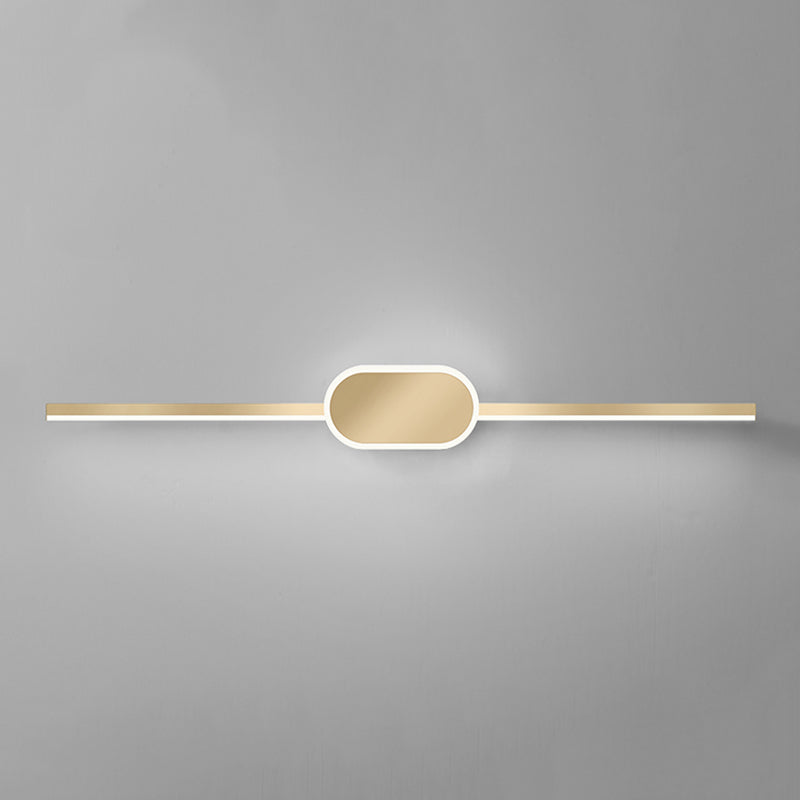 Minimalism LED Mirror Lamp Metal Vanity Light Fixtures in Gold for Bathroom