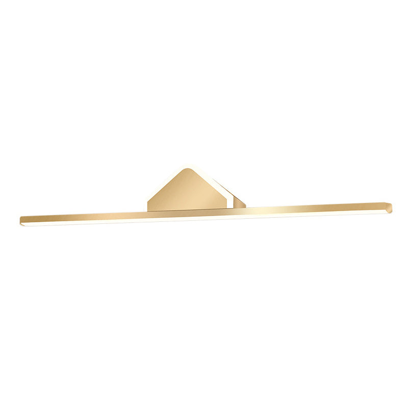 Minimalism LED Mirror Lamp Metal Vanity Light Fixtures in Gold for Bathroom