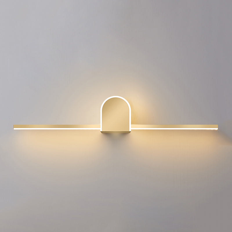 Minimalism LED Mirror Lamp Metal Vanity Light Fixtures in Gold for Bathroom