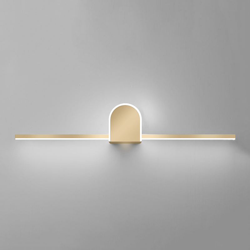 Minimalism LED Mirror Lamp Metal Vanity Light Fixtures in Gold for Bathroom