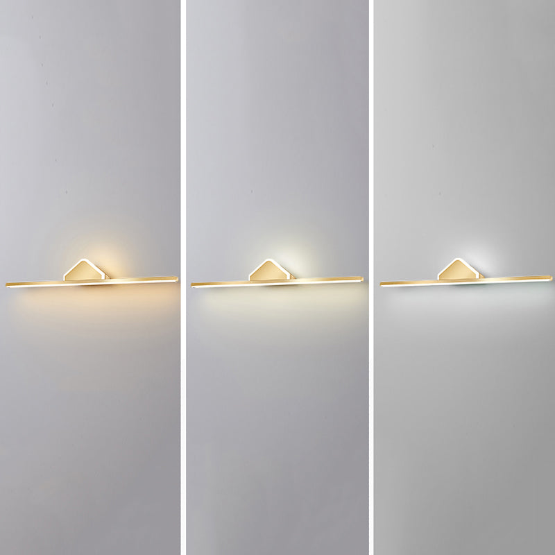 Minimalism LED Mirror Lamp Metal Vanity Light Fixtures in Gold for Bathroom